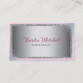 Silver Glitter en Background Visitekaartje (Voorkant)