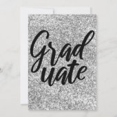 Silver Glitter en Black Graduation Party Kaart (Achterkant)