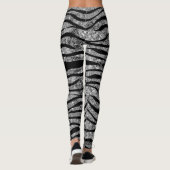 Silver Glitter en Black Zebra Stripes Leggings (Achterkant)