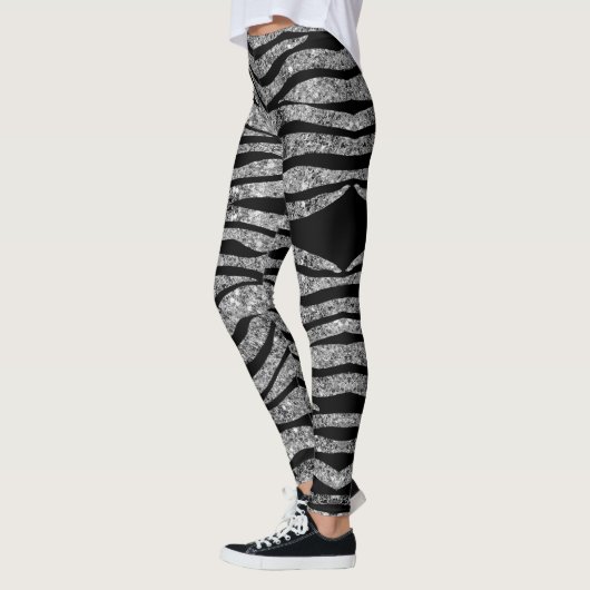 Silver Glitter en Black Zebra Stripes Leggings (Links)