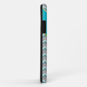 Silver Glitter en Blauwgroen ZigZag Case-Mate iPhone Case (Achterkant/rechts)