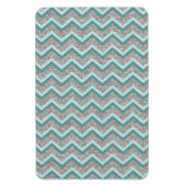 Silver Glitter en Blauwgroen ZigZag Magneet (Verticaal)