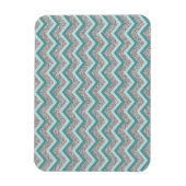 Silver Glitter en Blauwgroen ZigZag Magneet (Verticaal)