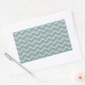 Silver Glitter en Blauwgroen ZigZag Rechthoekige Sticker (Envelop)