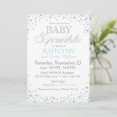 Silver Glitter en Blue Sprinkle Baby shower Kaart (Staand voorkant)