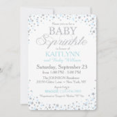 Silver Glitter en Blue Sprinkle Baby shower Kaart (Voorkant)