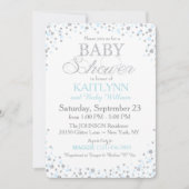 Silver Glitter en Blue Sprinkle Baby shower Kaart (Voorkant)