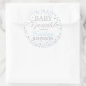 Silver Glitter en Blue Sprinkle Baby shower Label (Tas)