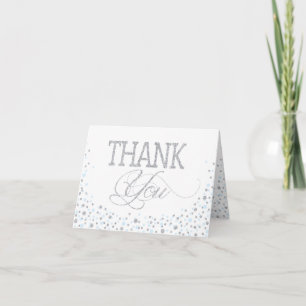 Silver Glitter en Blue Sprinkles Bedankt Card