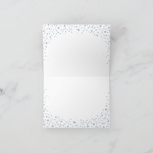 Silver Glitter en Blue Sprinkles Bedankt Card (Binnen)