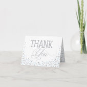 Silver Glitter en Blue Sprinkles Bedankt Card (Voorkant)