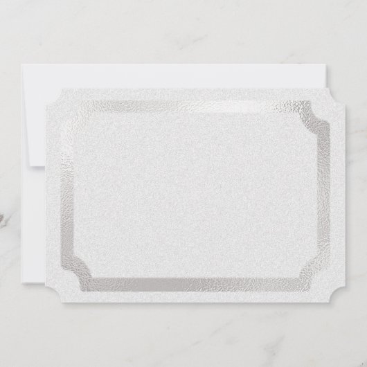 Silver Glitter en Diamonds Ticket Invitation Kaart (Achterkant)