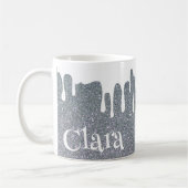 Silver Glitter en Driving White, persoonlijk Koffiemok (Links)