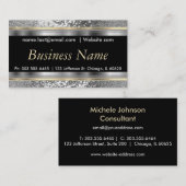 Silver Glitter en Elegant Gold en Silver Visitekaartje (Voorkant / Achterkant)