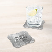 Silver Glitter en Folie 21st Birthday Kartonnen Onderzetters (Insitu)