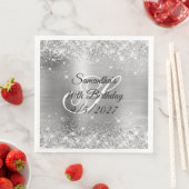 Silver Glitter en Folie 30th Birthday Servet (Insitu)
