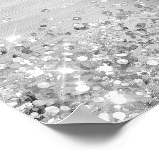 Silver Glitter en Folie 75th Birthday Welcome Poster (Hoek)