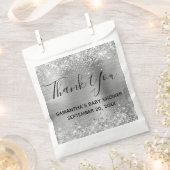 Silver Glitter en Folie Baby shower Dank u Bedankzakje (Geknipt)
