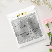Silver Glitter en Folie Baby shower Dank u Bedankzakje (Gezegeld)