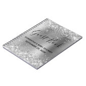 Silver Glitter en Folie Baby shower Guestbook Notitieboek (Linkerzijde)