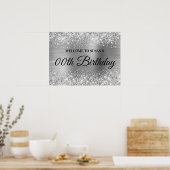 Silver Glitter en Folie Elke zondag Welkom Poster (Keuken)
