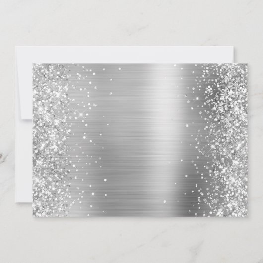 Silver Glitter en Folie Moederdag Brunch Kaart (Achterkant)