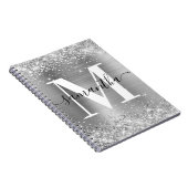 Silver Glitter en Folie Signature Monogram Notitieboek (Rechterzijde)