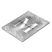 Silver Glitter en Folie Signature Monogram Notitieboek (Linkerzijde)