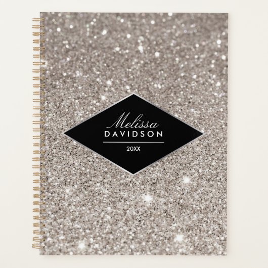 Silver Glitter en Glamour Afspraakboek Planner (Voorkant)