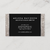 Silver Glitter en Glamour Beauty Visitekaartje (Achterkant)
