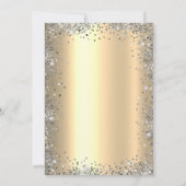 Silver Glitter en Gold 50th Wedding Jubileum Kaart (Achterkant)
