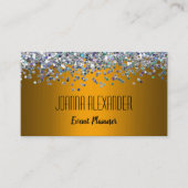 Silver Glitter en Gold Visitekaartje (Voorkant)