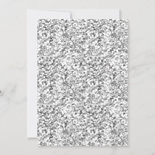 Silver Glitter en Jewel Bow Quinceanera Kaart (Achterkant)