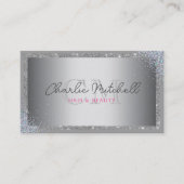 Silver Glitter en Lijst Visitekaartje (Voorkant)