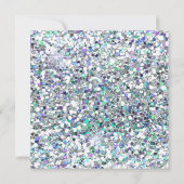 Silver Glitter en Metallic Blauwgroen 40th Birthda Kaart (Achterkant)