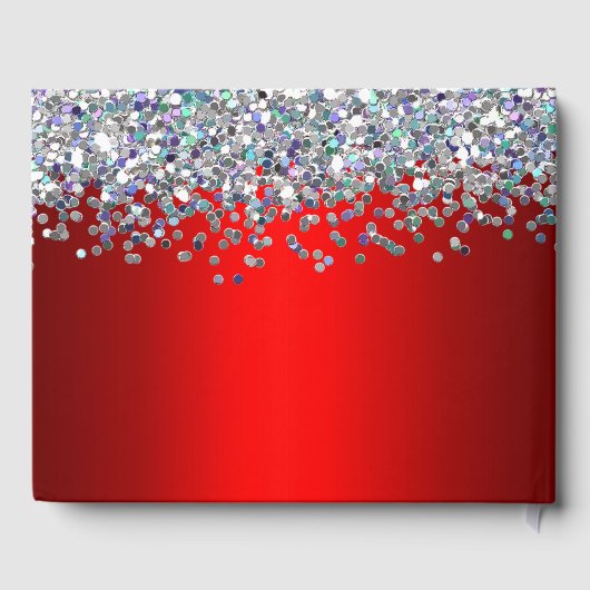 Silver Glitter en Metallic Red Gastenboek (Achterkant)