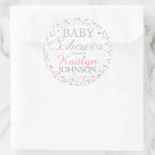 Silver Glitter en Pink Sprinkle Baby shower Label (Tas)