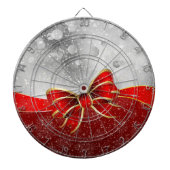 Silver Glitter en Red Kerstmis Sparkles Bow Dartbord (Voorkant)