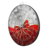 Silver Glitter en Red Kerstmis Sparkles Bow Dartbord (Voorkant Rechts)