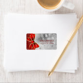 Silver Glitter en Red Kerstmis Sparkles Bow Etiket (Insitu)