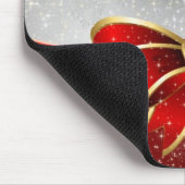 Silver Glitter en Red Kerstmis Sparkles Bow Muismat (Hoek)