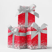 Silver Glitter en Rood Inpakpapier Vel