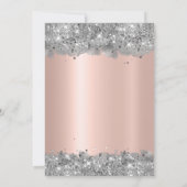 Silver Glitter en Roos Gold Metal 100e verjaardag Kaart (Achterkant)