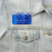 Silver Glitter en Royal Blue Folie Naamplaatje (In situ)