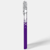 Silver Glitter en Royal Paarse naam Case-Mate iPhone Case (Achterkant / Links)