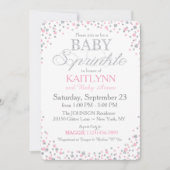 Silver Glitter en Roze Baby shower Kaart (Voorkant)