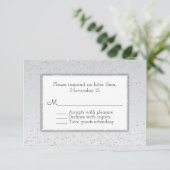 Silver Glitter en Shine Wedding RSVP Kaartje (Staand voorkant)
