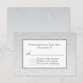 Silver Glitter en Shine Wedding RSVP Kaartje (Voorkant / Achterkant)