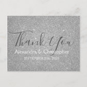 Silver Glitter en Sparkle Bedankt Briefkaart (Voorkant)