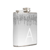 Silver Glitter en Sparkle Monogram Heupfles (Rechts)